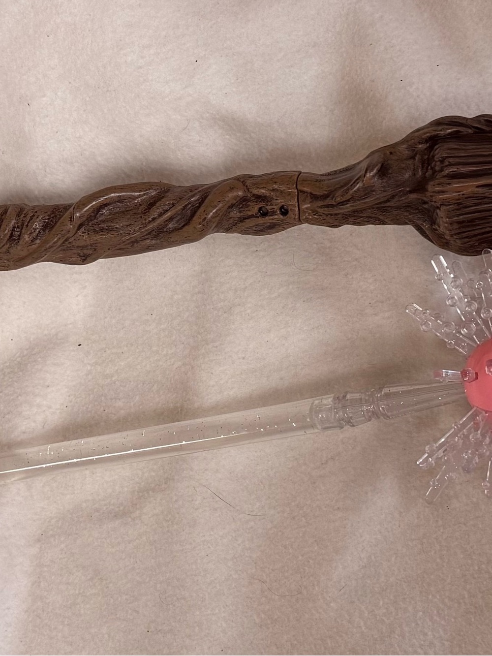 Amazon Brown Wood-Style Decorative Wand with Clear Accent